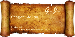 Gregor Jakab névjegykártya